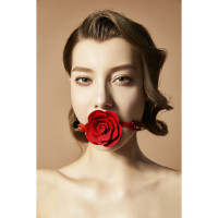 Кляп у формі Троянди червоний Rose Ball Gag UPKO