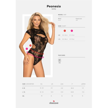 Боді Obsessive Peonesia teddy S/M