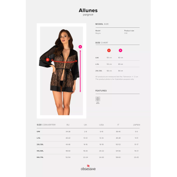Сексуальный халат Obsessive Allunes L/XL