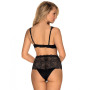 Комплект кружевной Obsessive Klarita черный, S/M
