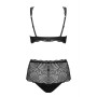Комплект кружевной Obsessive Klarita черный, S/M