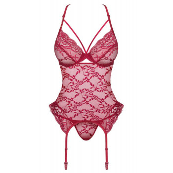 Комплект Obsessive Ivetta корсет та стрінги S/M