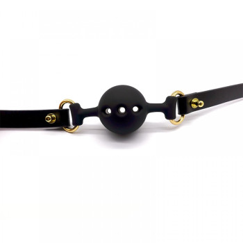 Кляп із силікону та італійської шкіри Breathable Small Ball Gag UPKO