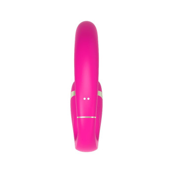 Двойной вибратор с вакуумной стимуляцией Adrien Lastic My.G розовый