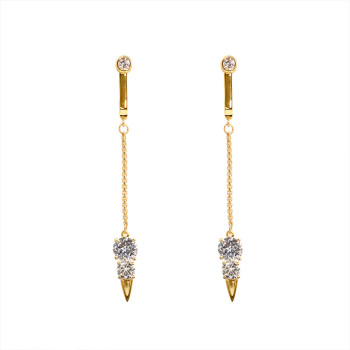 Прикраси для клітора та статевих губ UPKO Non-pierced Jewelry Snowman з гірським кришталем, золотисті