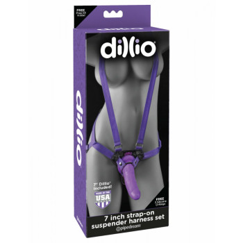 Страпон с подтяжками Pipedream Dillio фиолетовый