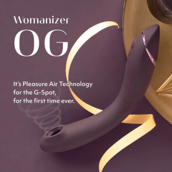 Вібратор для точки G c вакуумною стимуляцією Womanizer OG Aubergine