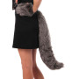 Анальная пробка с хвостом Anal plug faux fur fox tail light grey polyeste