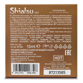 Духи з феромонами жіночі SHIATSU Pheromone Fragrance women red 15 ml