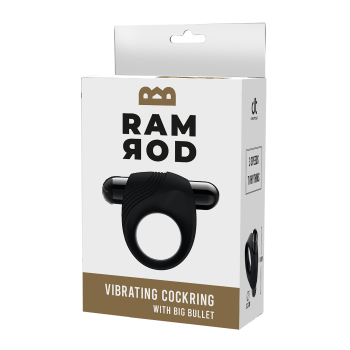 Эрекционное кольцо Dream Toys RAMROD VIBRATING COCKRING WITH BIG BULLET BLACK
