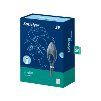 Регулируемое эрекционное кольцо с вибрацией SATISFYER DUELIST DARK синий