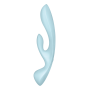 Вибратор кролик Satisfyer Triple Oh с тремя моторами, голубой