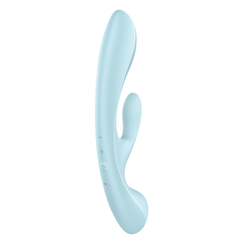 Вибратор кролик Satisfyer Triple Oh с тремя моторами, голубой