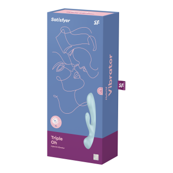 Вибратор кролик Satisfyer Triple Oh с тремя моторами, голубой