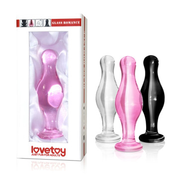 Стеклянная Анальна пробка 4,5" Glass Romance Black