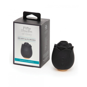 Кліторальний стимулятор у формі троянди Fifty Shades of Grey Rose Clitoral Suction чорного кольору
