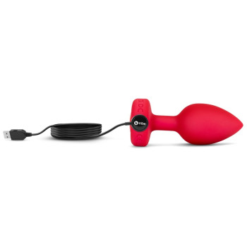 Анальная пробка с вибрацией и пультом управления B-Vibe Vibrating Heart Plug M/L Red