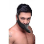 Страпон на голову Master Series Face Fuck Strap On Mouth Gag із чорного латексу