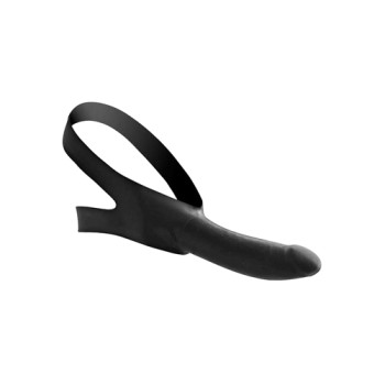 Страпон на голову Master Series Face Fuck Strap On Mouth Gag із чорного латексу