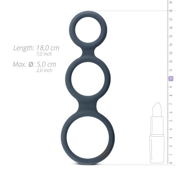 Тройное силиконовое кольцо Boners для пениса Triple Ring
