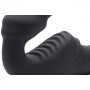 Жіночий вібрострапон Slim Rider Ribbed Ribbed Vibrating Silicone Strapless Strap On, чорний