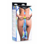 Анальний райдужний затор XR brands Rainbow Unicorn Anal Plug With Tail з хвостом