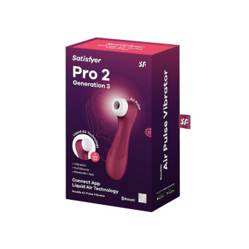 Вакуумный смарт стимулятор Satisfyer Pro 2 Generation 3 Liquid Air Technology, бордовый