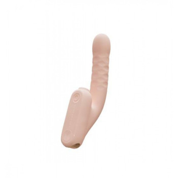 Бесконтактный вибратор-стимулятор c фрикциями Qingnan No.7 Thrusting with Suction Flesh Pink