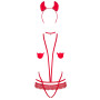 Костюм дияволиці Obsessive Evilia teddy red L/XL 4 предмети