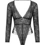 Сексуальное ажурное боди с рукавами Obsessive Merlys XS/S