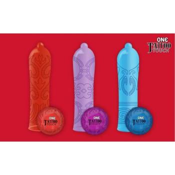 Презерватив One Tattoo Touch красный