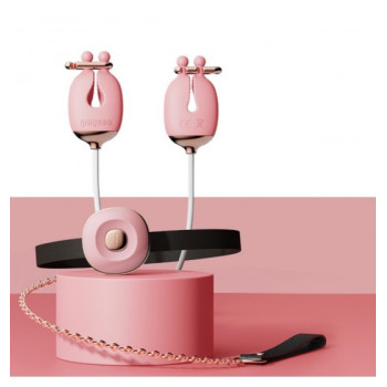 Зажимы для сосков с вибрацией Qingnan No.2 Vibrating Nipple Clamps Pink