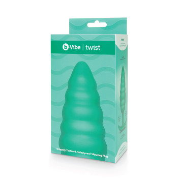 Анальна пробка з вібрацією, рельєфна B-VIBE-TEXTURE PLUG TWIST, зелена