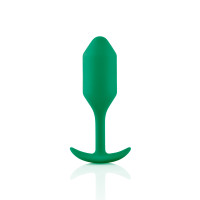 Анальная пробка со смещенным центром тяжести B-Vibe Snug Plug 2, силиконовая, зеленая