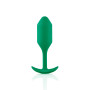 Анальная пробка со смещенным центром тяжести B-Vibe Snug Plug 2, силиконовая, зеленая