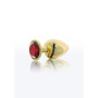 Анальний металевий затор середній з каменем червоного кольору Butt Plug With Diamond Jewel Taboom