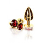 Анальний металевий затор середній з каменем червоного кольору Butt Plug With Diamond Jewel Taboom
