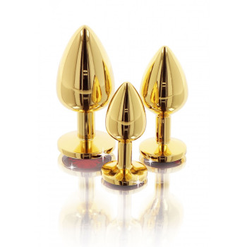Анальний металевий затор середній з каменем червоного кольору Butt Plug With Diamond Jewel Taboom