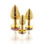 Анальний металевий затор середній з каменем червоного кольору Butt Plug With Diamond Jewel Taboom
