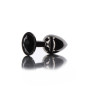 Анальна металева пробка M із чорним каменем Butt Plug With Diamond Jewel Taboom