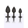 Анальна металева пробка M із чорним каменем Butt Plug With Diamond Jewel Taboom
