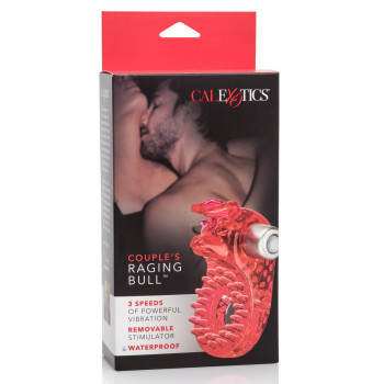 Вибро-эрекционное кольцо с быком CalExotics красное, 8.2 х 5 см