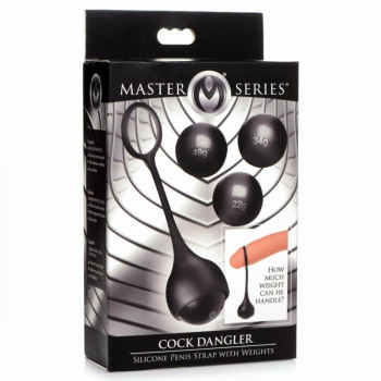 Силіконова підвіска для пеніса Cock Dangler з грузиками – чорна, Cock Dangler Siliconen Penishanger