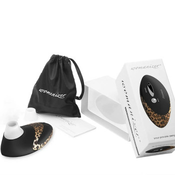 Вакуумный клиторальный стимулятор Womanizer Pro W-500 с леопардовым принтом