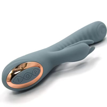 Вибратор с рифмингом для точки G и клиторальным отростком Sweet Em Velvet Lure. зеленый