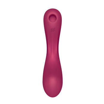 Вакуумный вибратор с тройной стимуляцией Satisfyer Curvy Trinity 1, бордовый