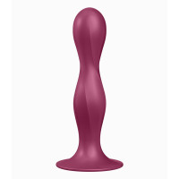 Фалоімітатор вагінально-анальний з обтяженими кульками Satisfyer Double Ball-R, бордовий