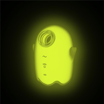 Вакуумный клиторальный вибратор с флуоресцентной поверхностью Satisfyer Glowing Ghost, желтый
