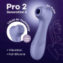 Вакуумный стимулятор клитора Satisfyer Pro 2 Generation 3 (в наборе две силикон. насадки), лиловый