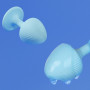 Набор анальных пробок с рельефом UPKO The Mushroom силиконовые, голубые, 3 шт.